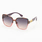 Oversized Square Cateye Sunglasses With Gold Tone Detail Ombre Purple to Pink