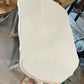 Painted Antique Spindle leg occasional table in French linen