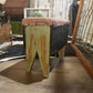 Painted Green Chippy Vintage Wooden Stool - The Mustard Seed Collection, The Seed