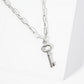 Paperclip Chain Link Necklace Featuring Metal Tone Key Pendant - The Mustard Seed Collection, The Seed