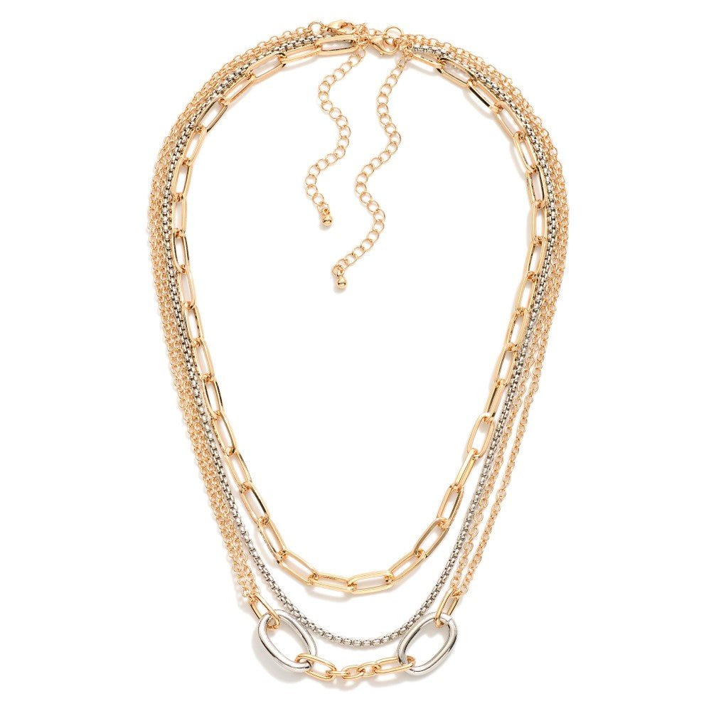 Paperclip, Square, & Cable Link Chains, set of 2