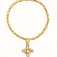 Patrice 18K Gold Non-Tarnish Cross Necklace: Yellow Gold - The Mustard Seed Collection, The Seed