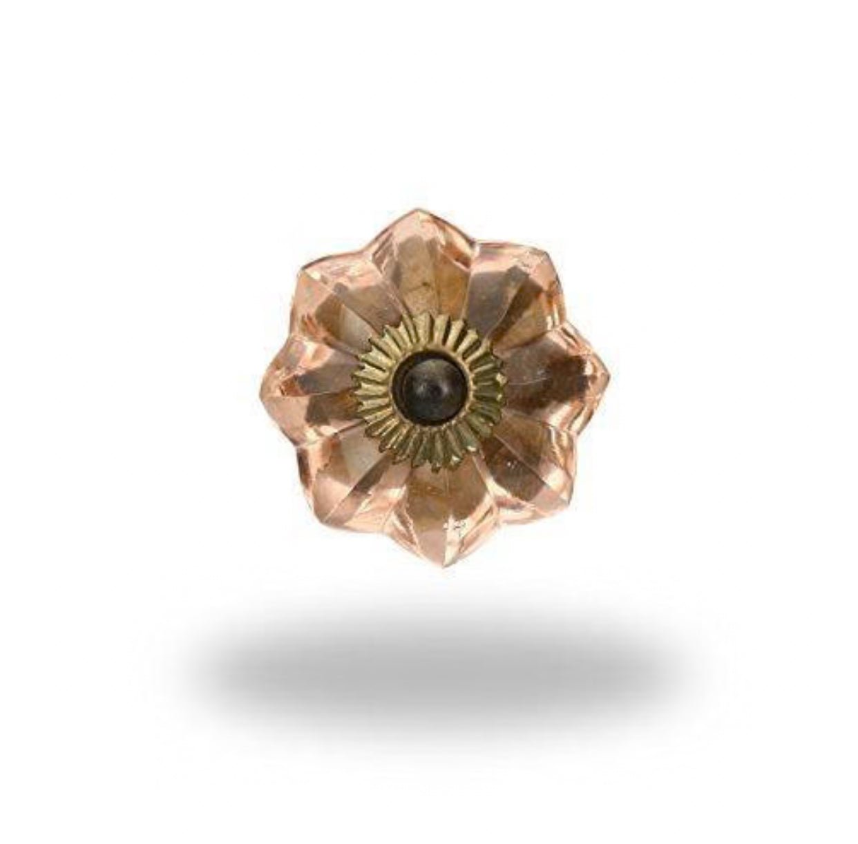 Peach Cut Glass Knob