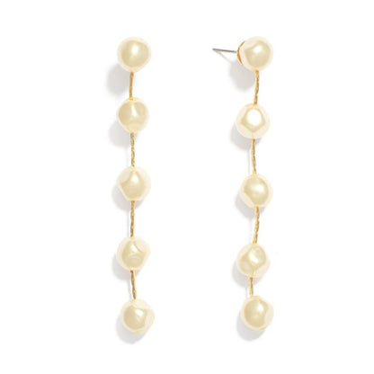 Pearl Beaded Cobra Chain Link Earrings - The Mustard Seed Collection, The Seed