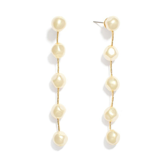 Pearl Beaded Cobra Chain Link Earrings - The Mustard Seed Collection, The Seed