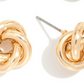 Pearl or Knot Stud Earrings Large Smooth Knot