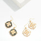 Pearlescent Medallion Drop Earrings Featuring Metal Tone Flower Detail - The Mustard Seed Collection, The Seed
