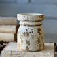 Pillar Candle Holder or Stem/Pick/Spray Holder 6" White Chippy - The Mustard Seed Collection, The Seed