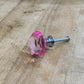 Pink Cut Glass Knob