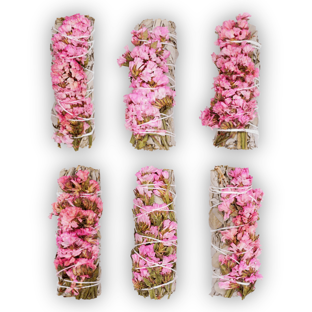 Pink Sinuata Flower with White Sage Bundles - The Mustard Seed Collection, The Seed