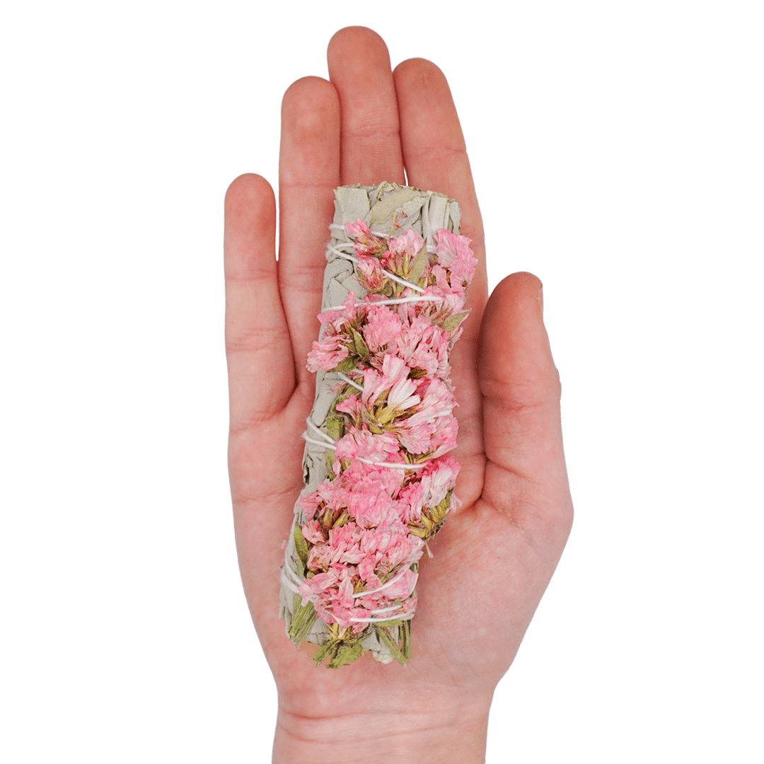 Pink Sinuata Flower with White Sage Bundles - The Mustard Seed Collection, The Seed