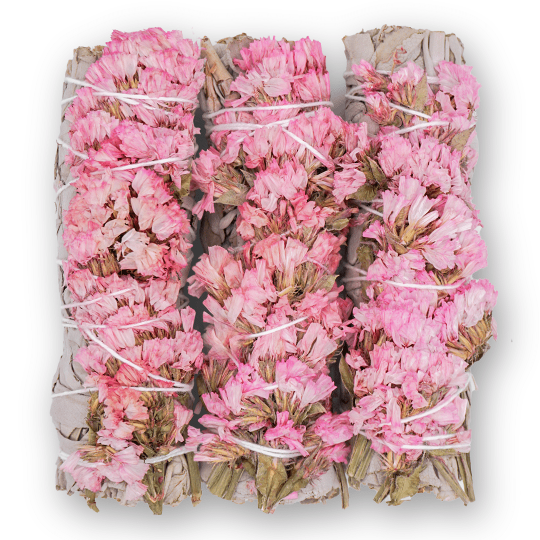 Pink Sinuata Flower with White Sage Bundles - The Mustard Seed Collection, The Seed