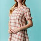 Plaid Button Down Mini Dress - The Mustard Seed Collection, The Seed