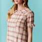 Plaid Button Down Mini Dress - The Mustard Seed Collection, The Seed