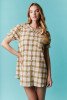 Plaid Button Down Mini Dress - The Mustard Seed Collection, The Seed