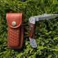 POCKET KNIFE WALNUT WOOD 6.5'' DAMASCUS STEEL KNIFE STEEL BO - The Mustard Seed Collection, The Seed