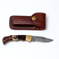 POCKET KNIFE WALNUT WOOD & STAG 6.5'' DAMASCUS STEEL TF-019