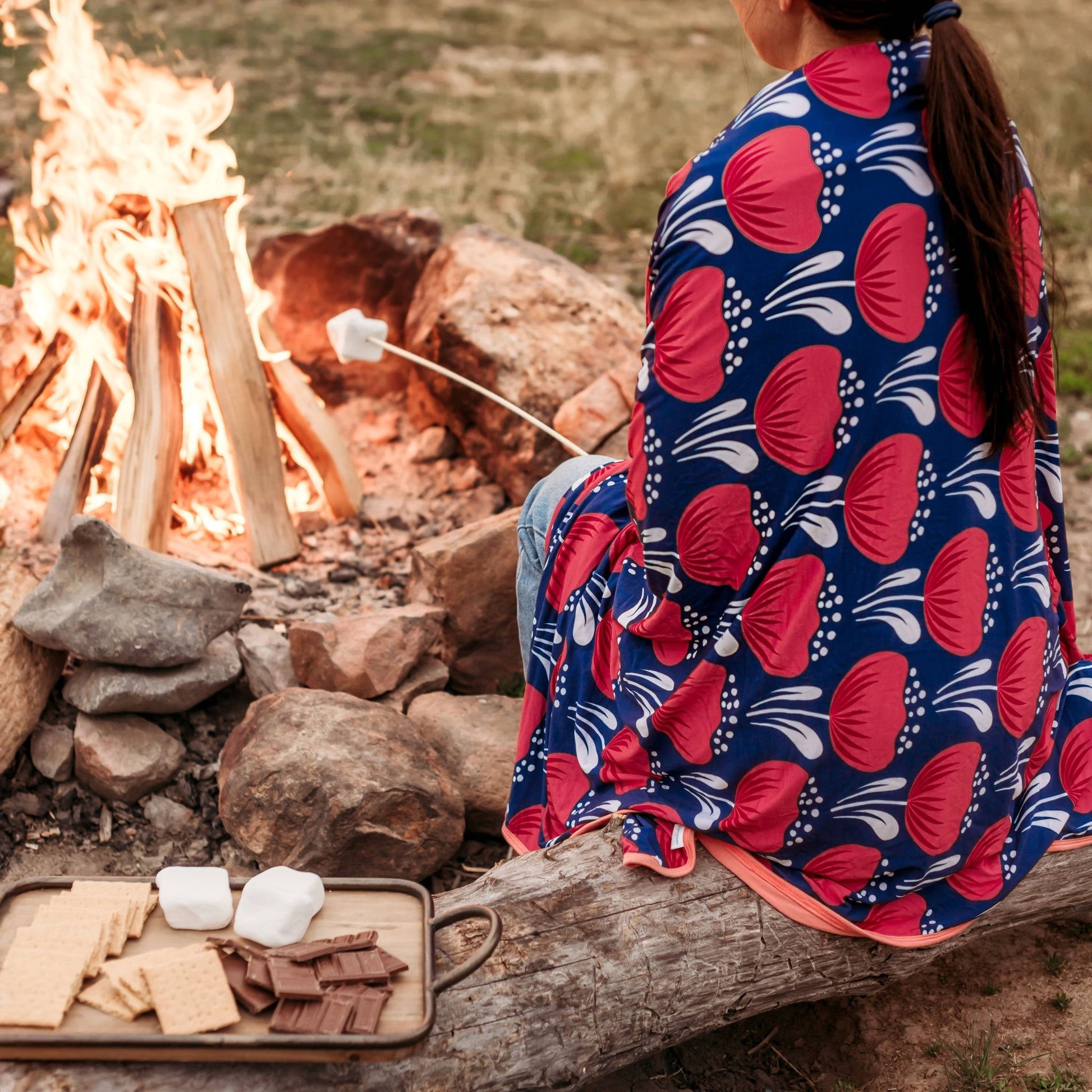 Poppy Flower Adult Swaddle Oversized Blanket, Like a Hug