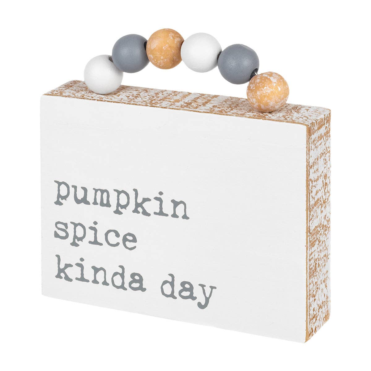 Pumpkin Spice Fall Box Sign w/ Beads - The Mustard Seed Collection, The Seed