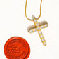 Raeven 18K Gold Non-Tarnish CZ Cross Necklace: Yellow Gold - The Mustard Seed Collection, The Seed