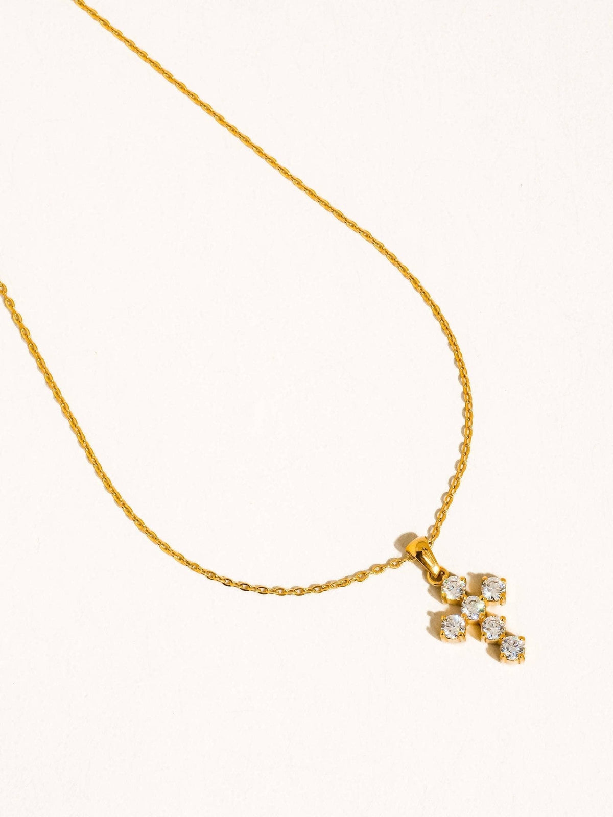 Raimon 18K Gold Non-Tarnish Dainty Cross Necklace: Yellow Gold - The Mustard Seed Collection, The Seed