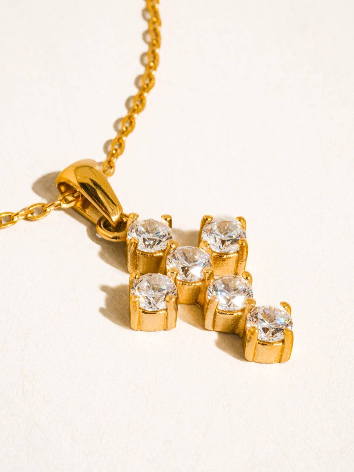 Raimon 18K Gold Non-Tarnish Dainty Cross Necklace: Yellow Gold - The Mustard Seed Collection, The Seed