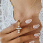 Raimon 18K Gold Non-Tarnish Dainty Cross Necklace: Yellow Gold - The Mustard Seed Collection, The Seed