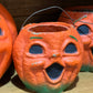Rare Antique Paper Mâché Halloween Pumpkin Jack-O'-Lantern Bucket Set - Collection of 4 - The Mustard Seed Collection, The Seed