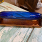 RARE Victorian Bristol Cobalt Blue Glass Rolling Pin Sailors Valentine w/ Custom Display Stand