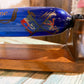 RARE Victorian Bristol Cobalt Blue Glass Rolling Pin Sailors Valentine w/ Custom Display Stand