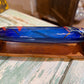 RARE Victorian Bristol Cobalt Blue Glass Rolling Pin Sailors Valentine w/ Custom Display Stand
