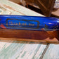 RARE Victorian Bristol Cobalt Blue Glass Rolling Pin Sailors Valentine w/ Custom Display Stand