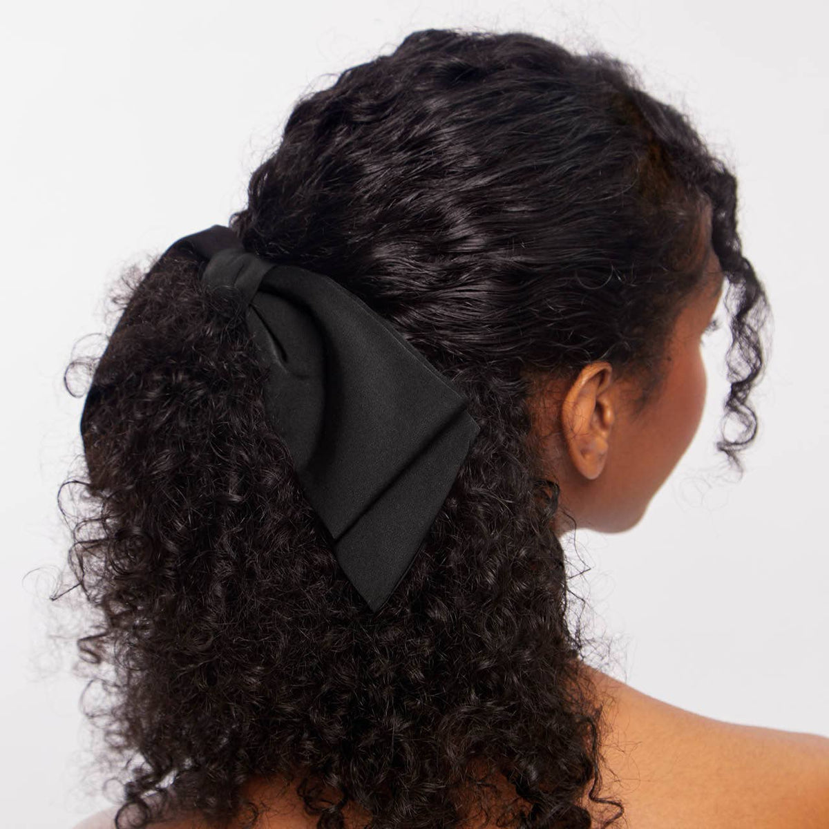 Recycled Fabric Bow Hair Clip 1pc- Black - The Mustard Seed Collection, The Seed