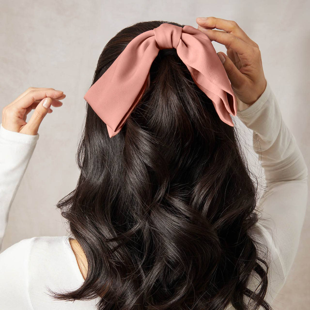 Recycled Fabric Bow Hair Clip - Rosewood - The Mustard Seed Collection, The Seed