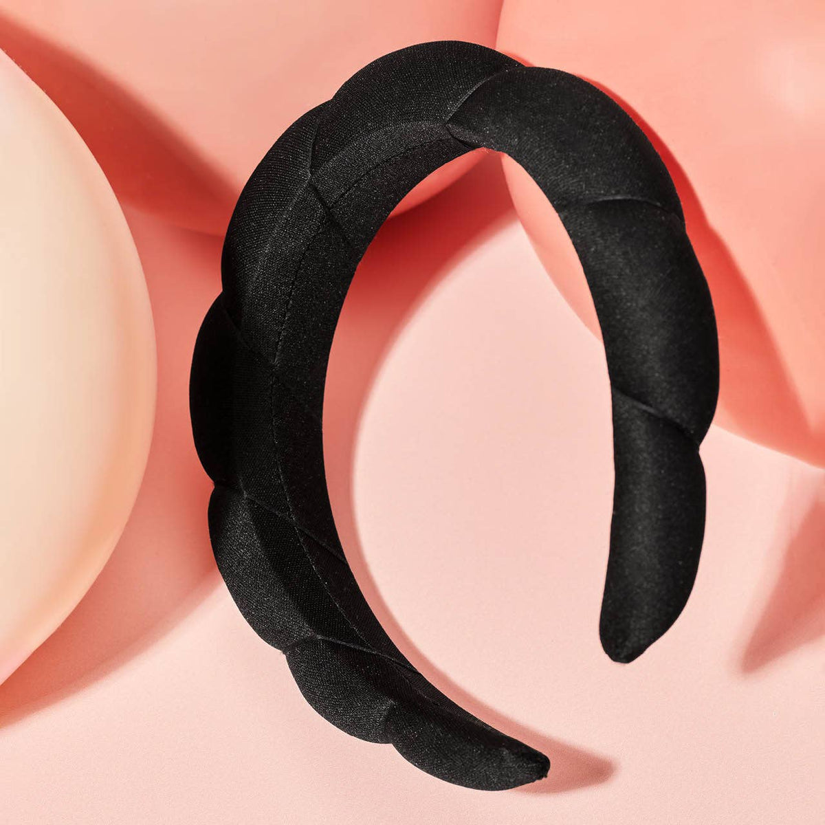 Recycled Fabric Puffy Headband 1pc- Black - The Mustard Seed Collection, The Seed