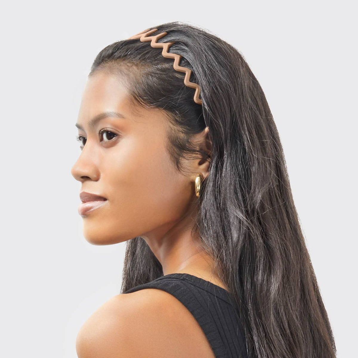 Recycled Plastic Zig Zag Headband 2pc - Neutral - The Mustard Seed Collection, The Seed