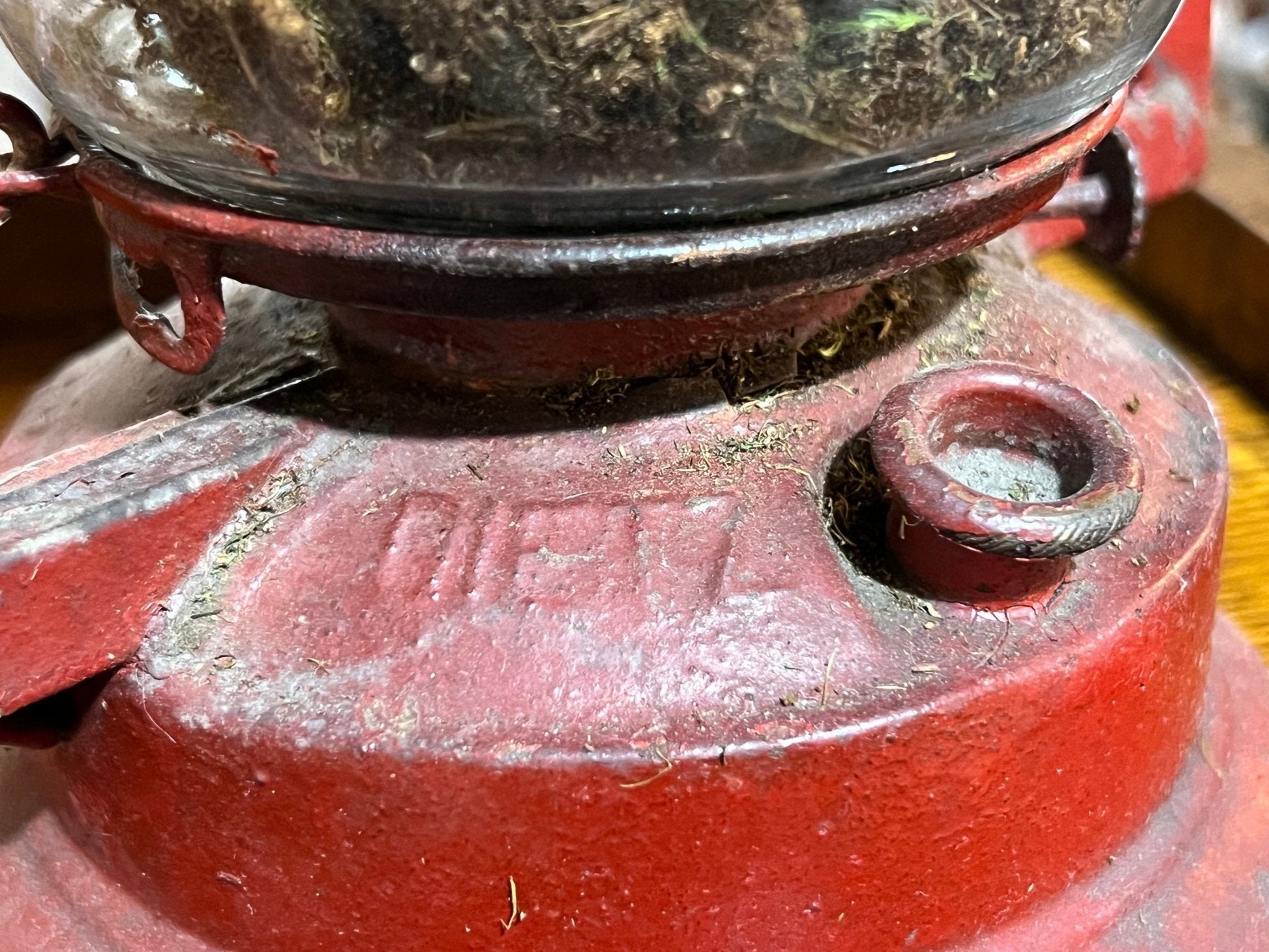 Red Dietz Metal Lantern - The Mustard Seed Collection, The Seed