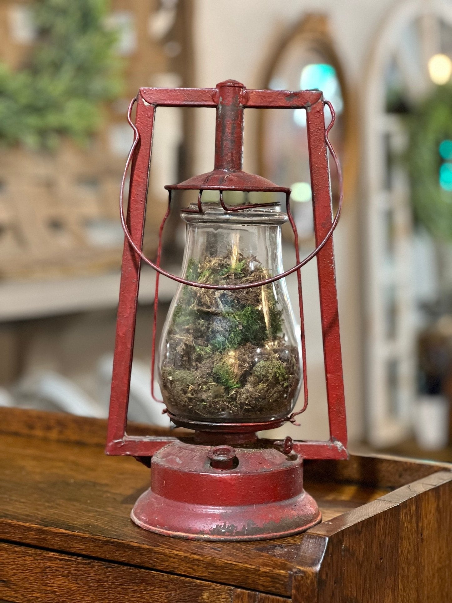 Red Dietz Metal Lantern - The Mustard Seed Collection, The Seed