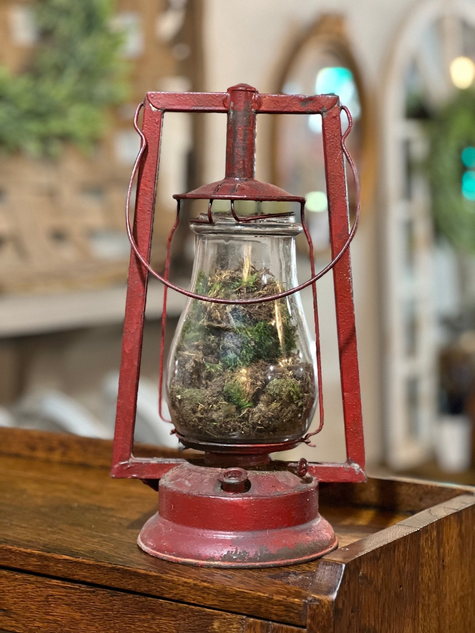 Red Dietz Metal Lantern - The Mustard Seed Collection, The Seed