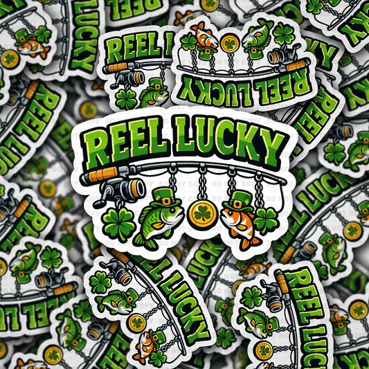 Reel Lucky Fishing sticker - The Mustard Seed Collection, The Seed