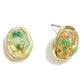 Resin Gold Tone Stud Earrings With Gold Foil - The Mustard Seed Collection, The Seed