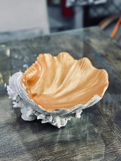 Resin & Metallic Gold Shell Bowl 