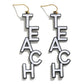 Resin 'Teach' Drop Earrings Featuring Speckle Detail Black