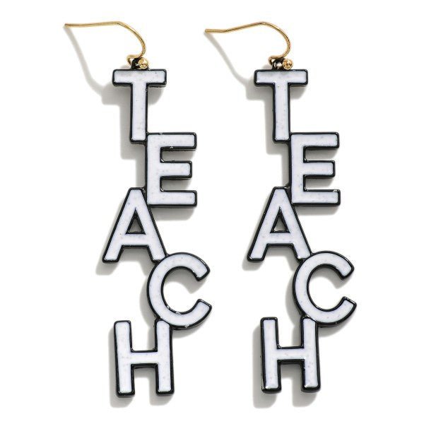 Resin 'Teach' Drop Earrings Featuring Speckle Detail - The Mustard Seed Collection, The Seed