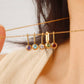 Reyna 18K Gold Non-Tarnish Five Stone Charm Necklace: Multi-Colored - The Mustard Seed Collection, The Seed