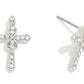 Rhinestone Studded Cross Earrings