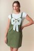 Ribbon Front Overall Mini Skirt - The Mustard Seed Collection, The Seed