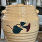 Robinson Ransbottom Morning Glory Spaulding's Cookies Advertising Jar Crock