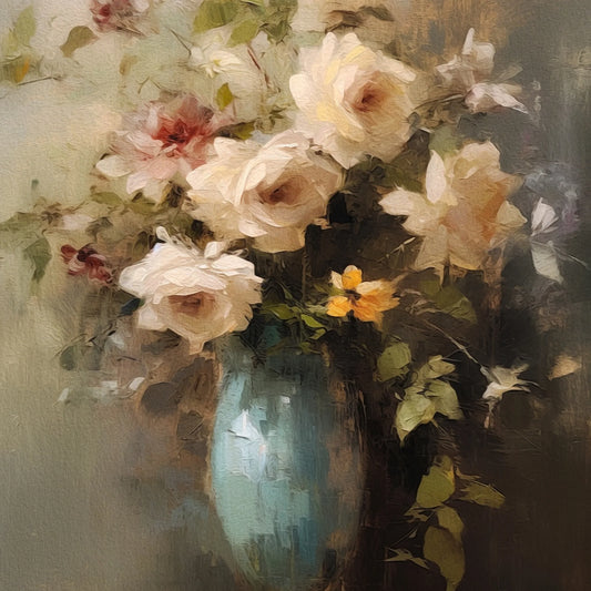 A1 Romantic Roses Mint Decoupage Paper