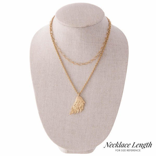 Rope Chain Layered Angel Wing Necklace - The Mustard Seed Collection, The Seed